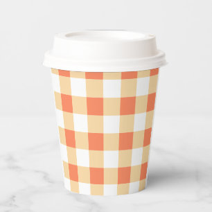 Gingham Pattern Pappbecher
