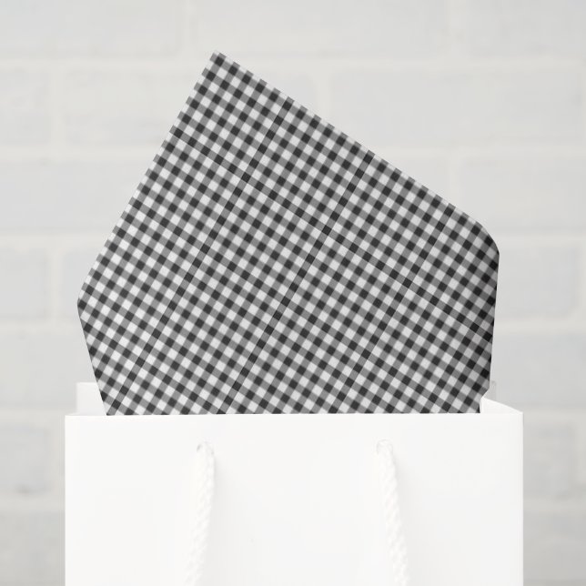 Gingham Pattern Schwarz-weiße Coole Sonnenbrille S Seidenpapier (Geschenktüte)