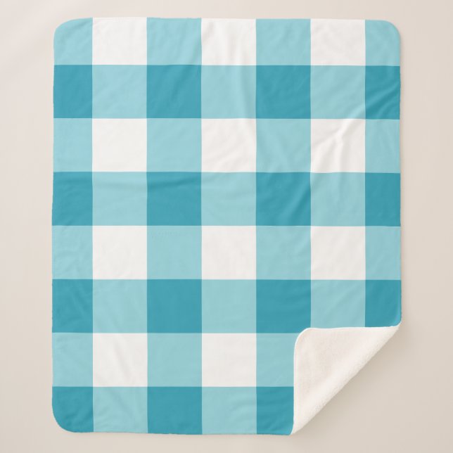 Gingham Pattern Sherpadecke (Vorderseite)