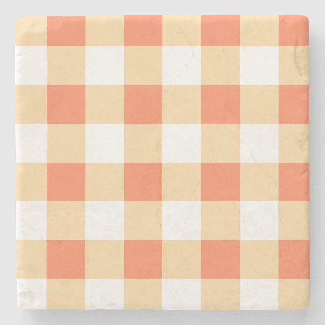 Gingham Pattern Steinuntersetzer (Vorderseite)