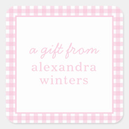 Gingham Personalisiert Gift Stickers