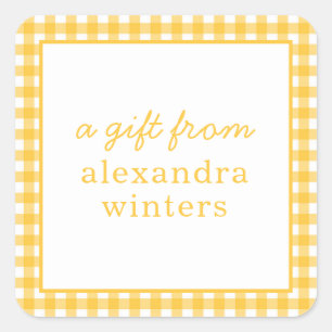 Gingham Personalisiert Gift Stickers