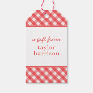 Gingham Personalisiert Gift Tags Geschenkanhänger