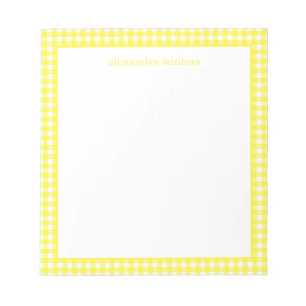 Gingham Personalisiert Notepad Notizblock