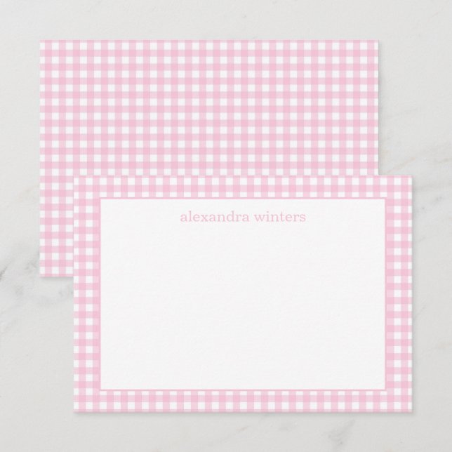 Gingham Personalisierte Mitteilungskarten (Vorne/Hinten)