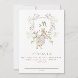 Gingham Peter der Rabbit Baby Duwer Diaper Raffle Einladung