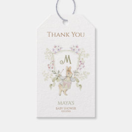 Gingham Peter die Rabbit Monogram Baby Dusche Geschenkanhänger