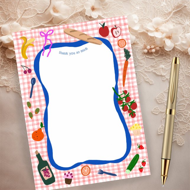 Gingham Picnic Modern Niedlich CUSTOM BIRTHDAY Dankeskarte (Gingham Picnic Modern Cute CUSTOM BIRTHDAY Thank You Card
)