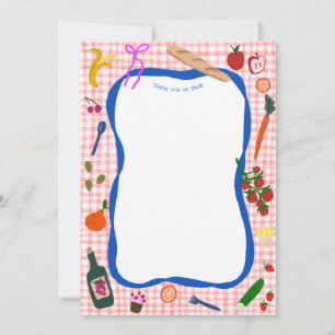Gingham Picnic Modern Niedliches CUSTOM Brautparty Dankeskarte