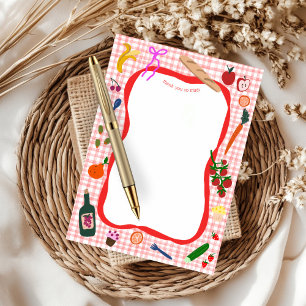Gingham Picnic Modern Niedliches CUSTOM Brautparty Dankeskarte