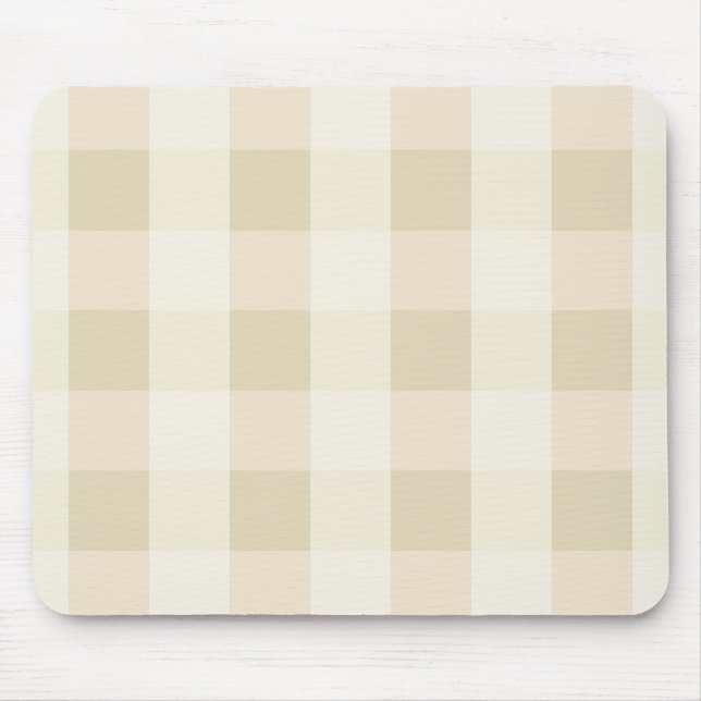 Gingham | Pink & Creme Mousepad (Vorne)