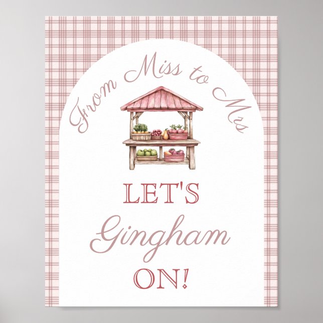 Gingham Pink Fresh off the market Brautparty Poster (Vorne)