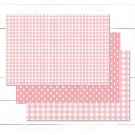 Gingham Polka Dot Pattern Peach Pink Mix and Match Geschenkpapier Set