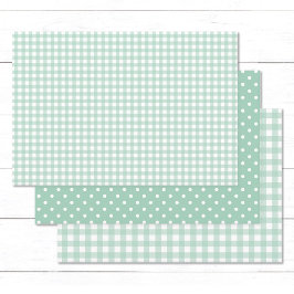 Gingham Polka Dots Pastel Mint Green Mix und Match Geschenkpapier Set