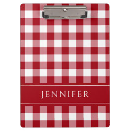 Gingham Prüfmuster Name Print Klemmbrett