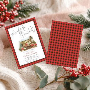 Gingham Red Green Off The Market Brautparty Einladung