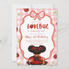 Gingham Red Ladybug 1st Birthday Invitation_ Einladung