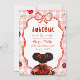  Gingham Red Ladybug Baby Shower Invitation Einladung