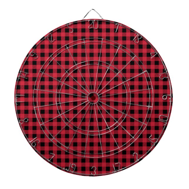 Gingham Red und Black Dartscheibe (vorne)