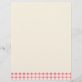 Gingham Rezepte Blush Rosa Karo Süß Weiblich Briefbogen
