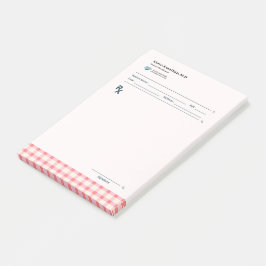 Gingham Rezepte Blush Rosa Karo Süß Weiblich Post-it Klebezettel