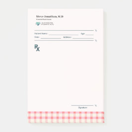 Gingham Rezepte Blush Rosa Karo Süß Weiblich Post-it Klebezettel