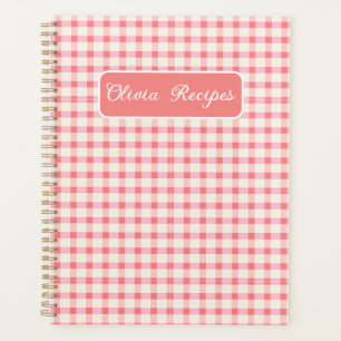 Gingham Rezepte Rosafarben Kariert Niedlich Femini Planer