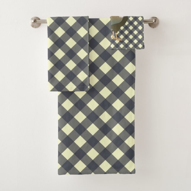 GINGHAM ROOSTER BADHANDTUCH SET (Insitu)