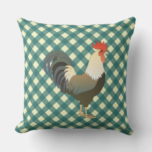 GINGHAM ROOSTER KISSEN