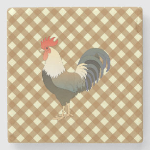 GINGHAM ROOSTER STEINUNTERSETZER