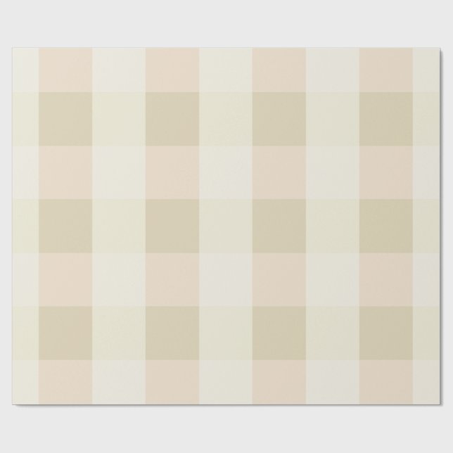 Gingham | Rosa & Creme Geschenkpapier (Flach)