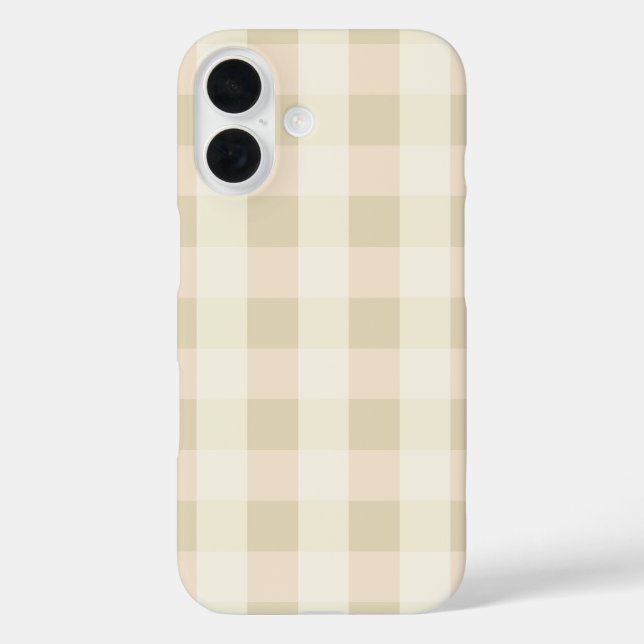 Gingham | Rosa & Creme iPhone 16 Hülle (Rückseite)