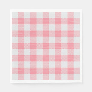 Gingham Rosa Kariert Süß Hübsch Mädchenhaft Serviette