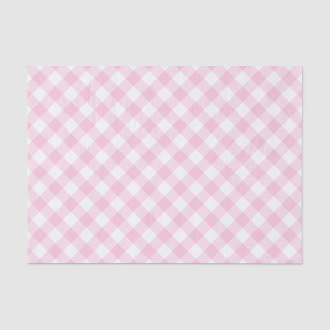 Gingham Rosa und Weiß-Muster Seidenpapier (Vorderseite)