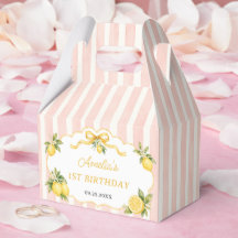 Gingham Rosa Zitronen Thema 1. Geburtstag