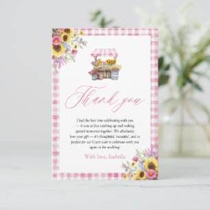 Gingham Rose Moderne Frais du Marché Merci