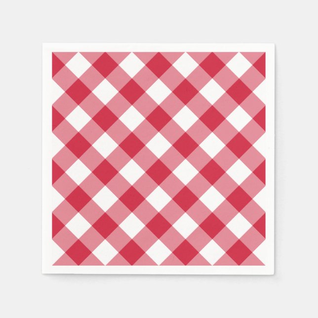 Gingham (rot) serviette (Vorderseite)