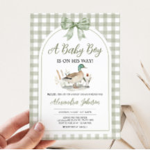 Gingham Sage Green Mallard Duck Baby Duck