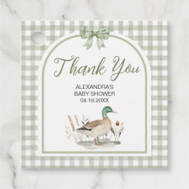 Gingham Sage Green Mallard Duck Baby Duck Geschenkanhänger