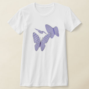 Gingham-Schmetterlinge T-Shirt