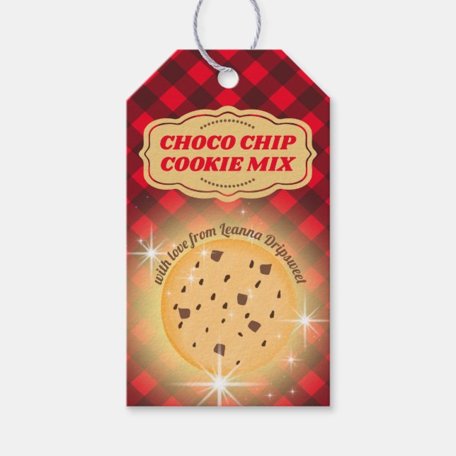 Gingham Schokolade Chip Cookie-Mischung in einem G Geschenkanhänger (Vorderseite)