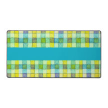 Gingham-Schreibtischmatte