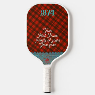 Gingham schwarz und rot pickleball schläger