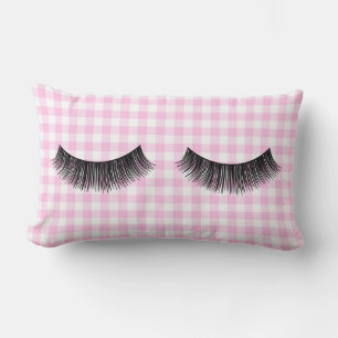 Gingham: Schwarze Augenblicke Lendenkissen