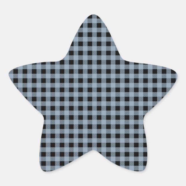 Gingham Slate und Black Stern-Aufkleber (Vorderseite)