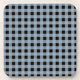 Gingham Slate und Black Untersetzer