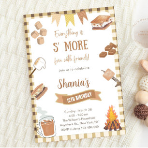 Gingham Smores S'mores Bonfire Camping Einladung