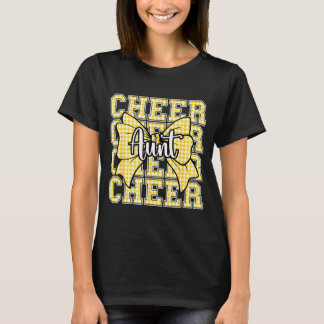 Gingham-Streifen-Coquette-gelber-Bogen-freudige-Ta T-Shirt