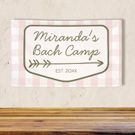 Gingham Summer Bach Camp Pink Green Bachelorette Banner