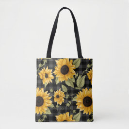 Gingham Sunflowers Pattern Tasche